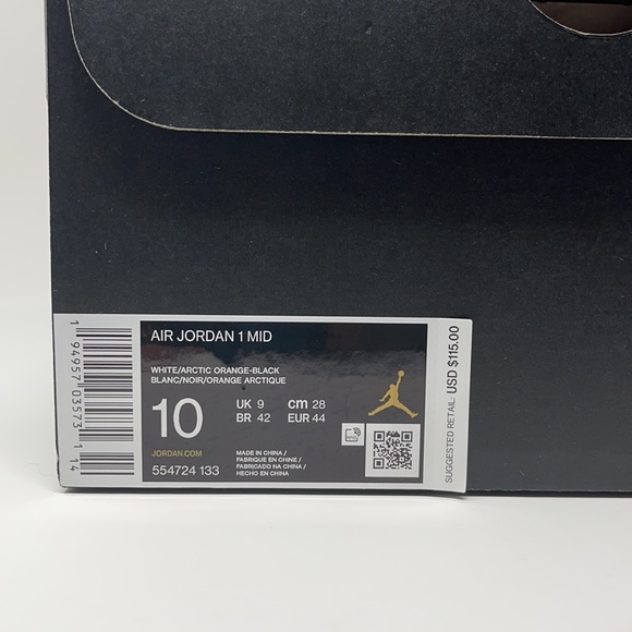 Nike Air Jordan Retro I Mid Arctic Orange Crimson - Picture 8 of 8